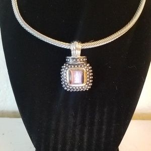 Collar Necklace and clip earrings